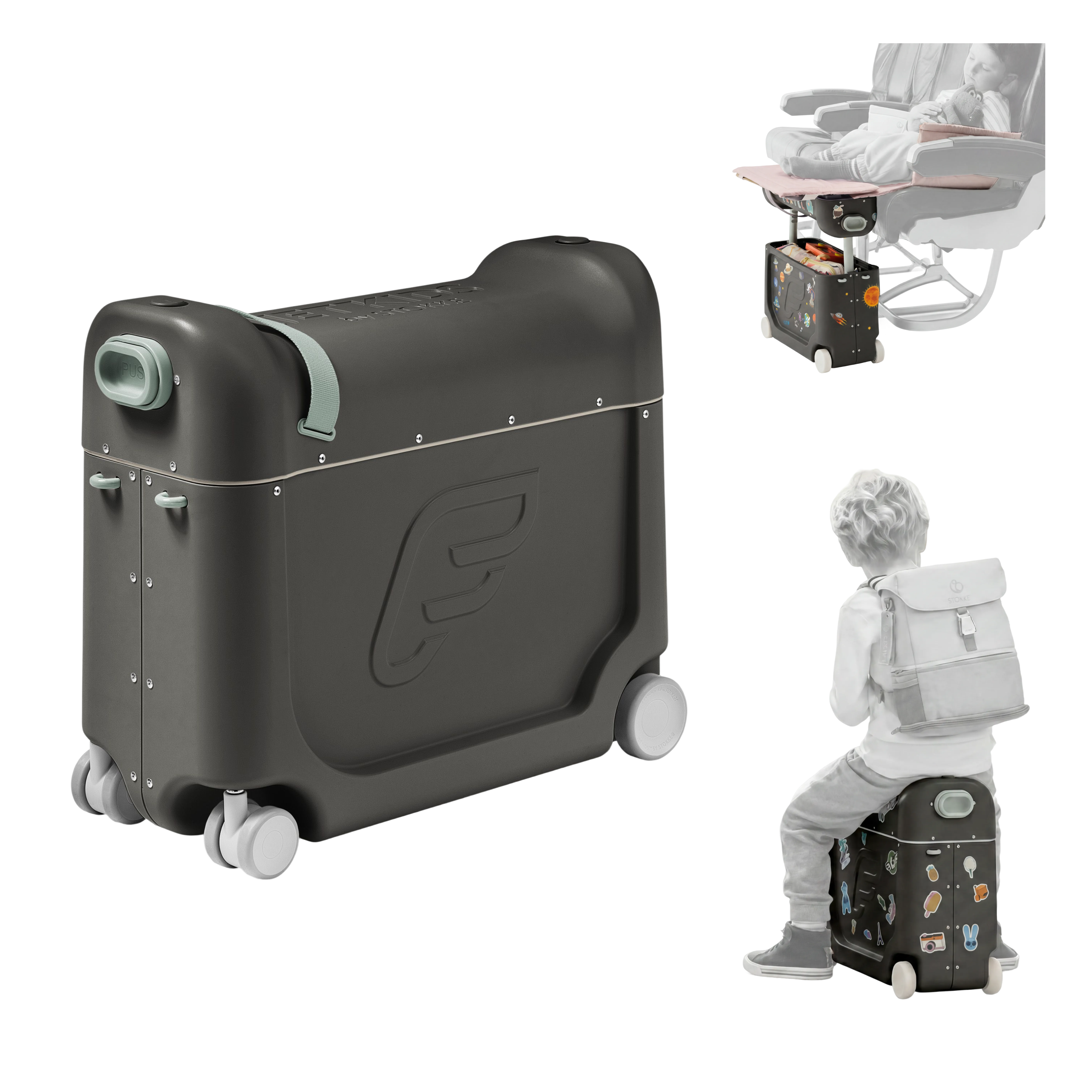 Pack de viaje Stokke® JetKids™ - Maleta y mochila, Gris Medianoche, mainview galería de imágenes 12